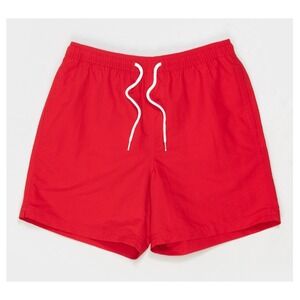 RSQ Mens Red  6 Inch Inseam Elastic Waist Drawstring Nylon Shorts Small NWT